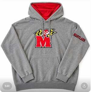 Vintage Maryland Terps Gray Pullover Hoodie Stadium Athletics Adult Size XL
